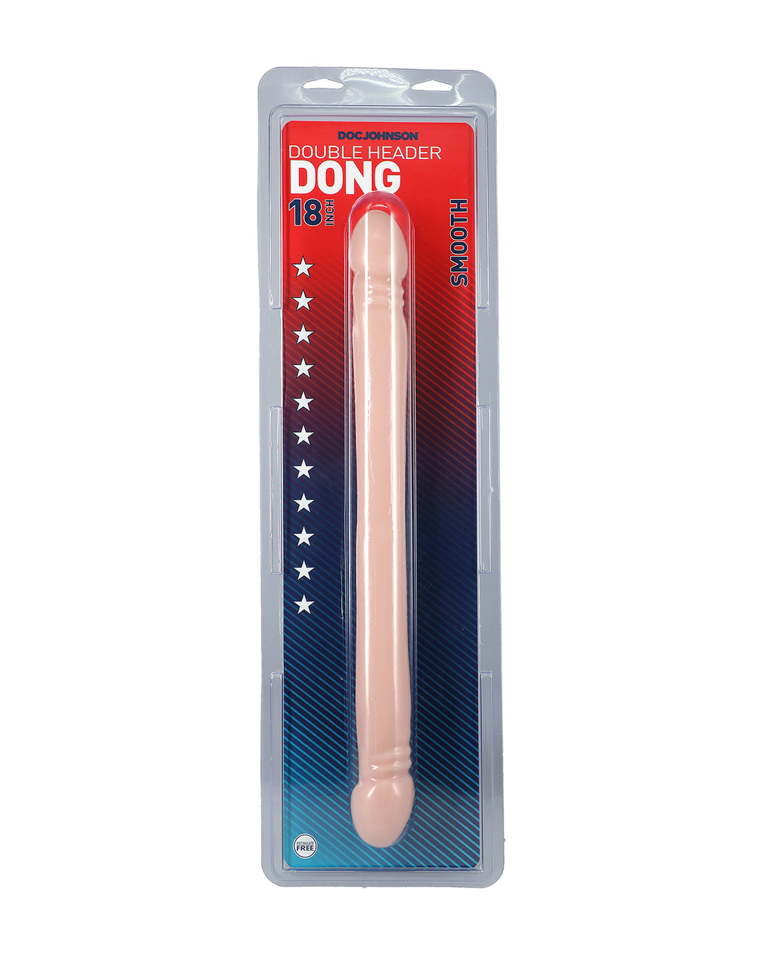 Doc Johnson Double Header Smooth dwustronne dildo beżowe 44 cm