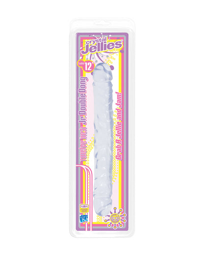Doc Johnson Jr. Double Dong dwustronne dildo transparentne 30 cm