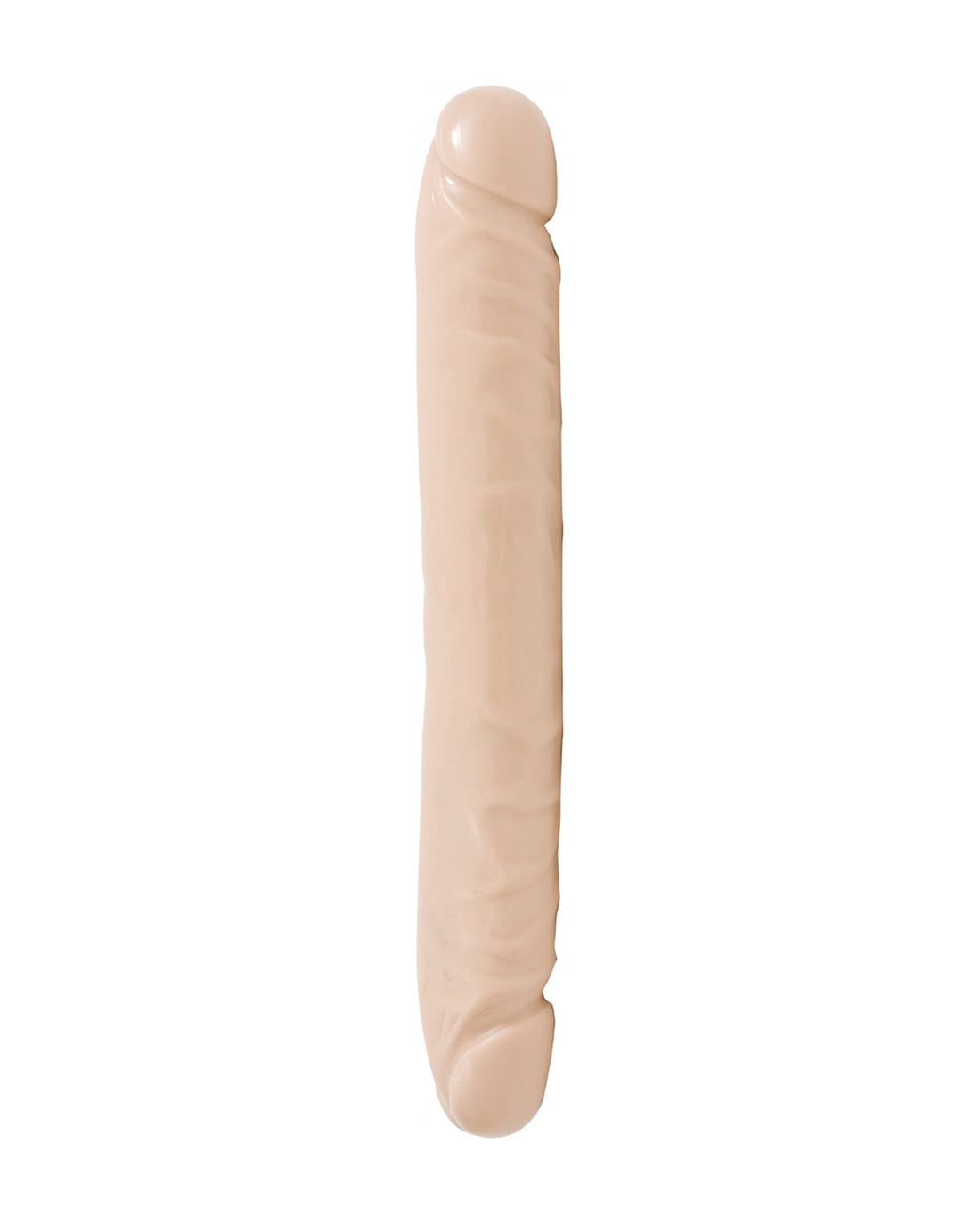 Doc Johnson Jr. Veined Double Header dwustronne dildo beżowe 30 cm