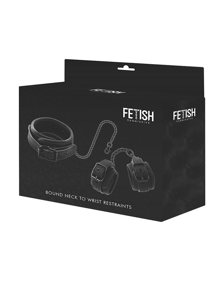 Fetish Submissive Collar and Wrist Cuffs Vegan Leather obroża erotyczna i kajdanki z wegańskiej skóry