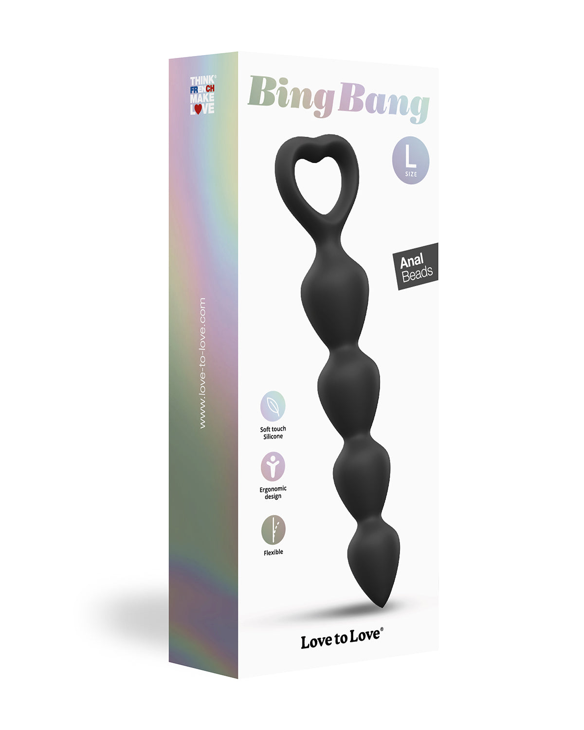Love to Love Bing Bang koraliki analne czarne rozmiar L