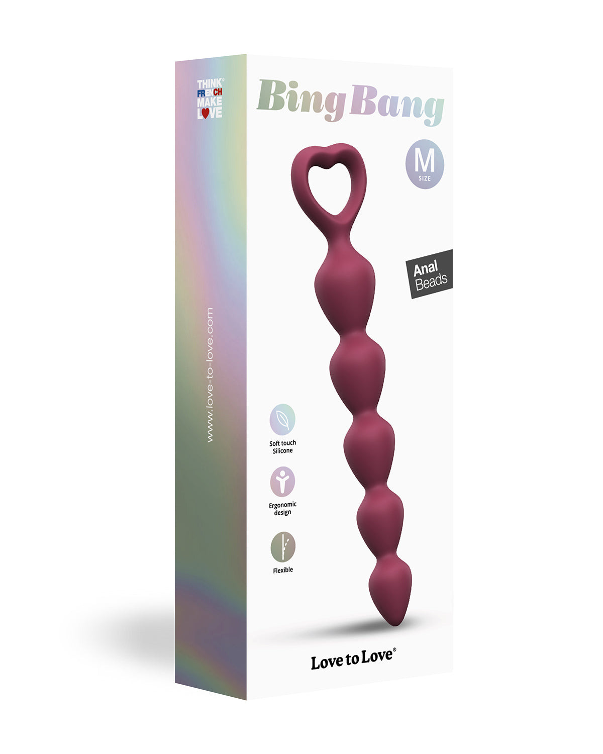 Love to Love Bing Bang koraliki analne śliwkowe rozmiar M