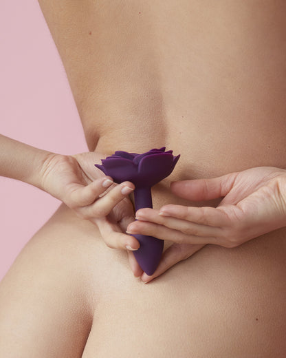 Love to Love Open Roses korek analny fioletowy rozmiar S
