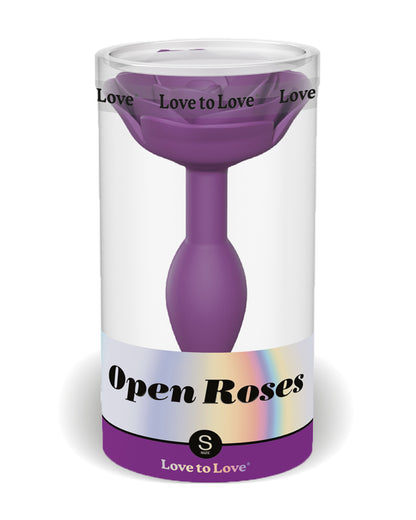 Love to Love Open Roses korek analny fioletowy rozmiar S