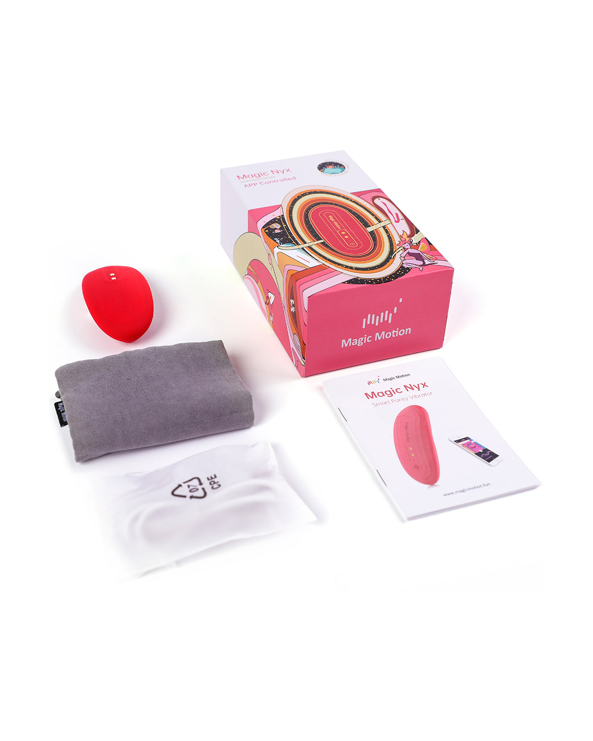 Magic Motion Nyx Smart Panty Vibrator wibrująca wkładka do majtek z aplikacją na telefon czerwona