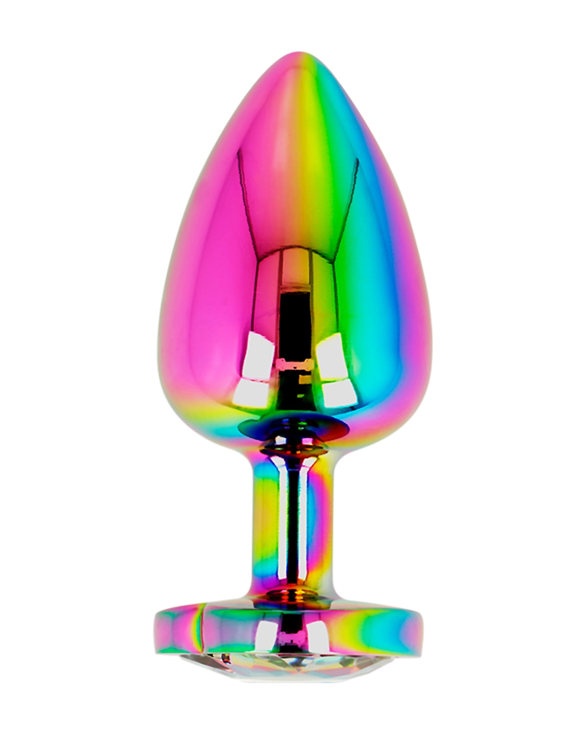 Metalowy korek analny z motywem serca rozmiar L Iridescent Heart