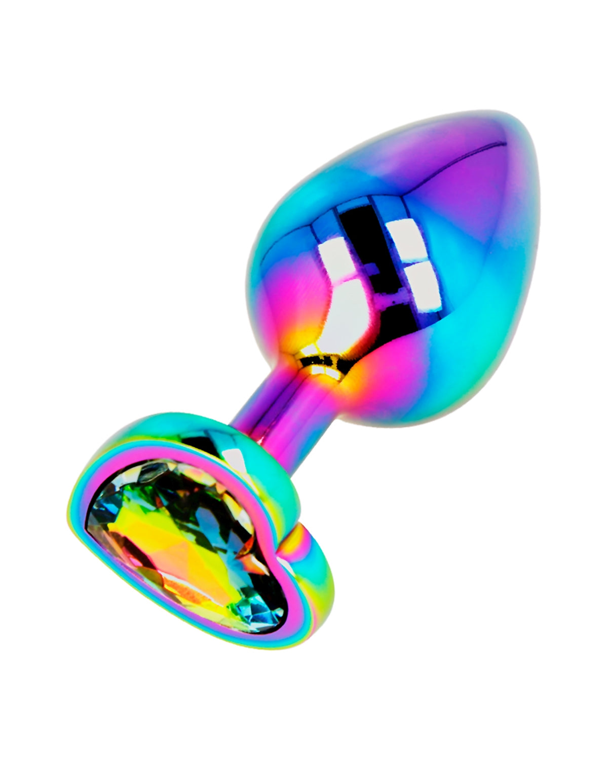Metalowy korek analny z motywem serca rozmiar M Iridescent Heart