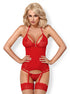 Obsessive 838-COR-3 gorset i stringi czerwone