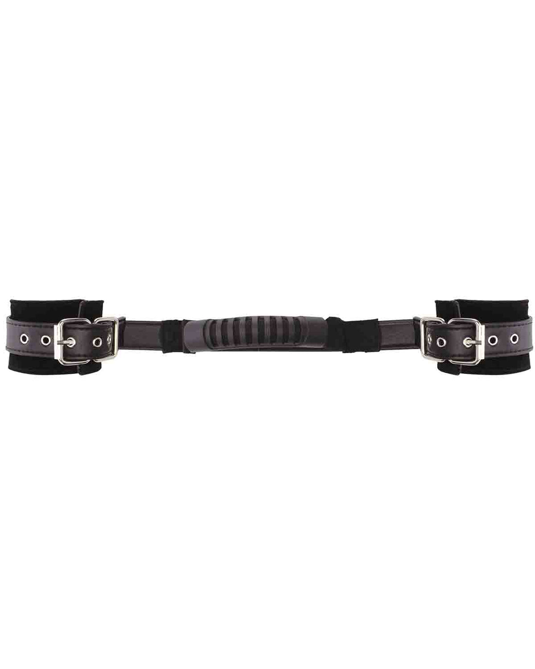 Ouch! Adjustable Leather Handcuffs kajdanki z uchwytem czarne