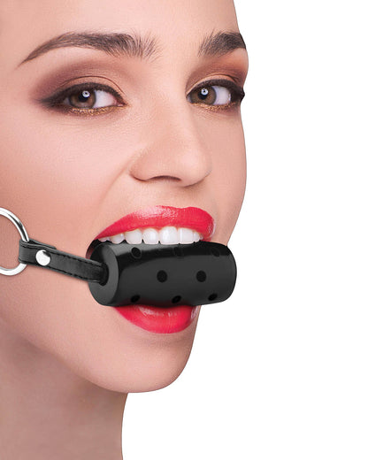 Ouch! Cylinder Gag cylindryczny knebel z otworami czarny