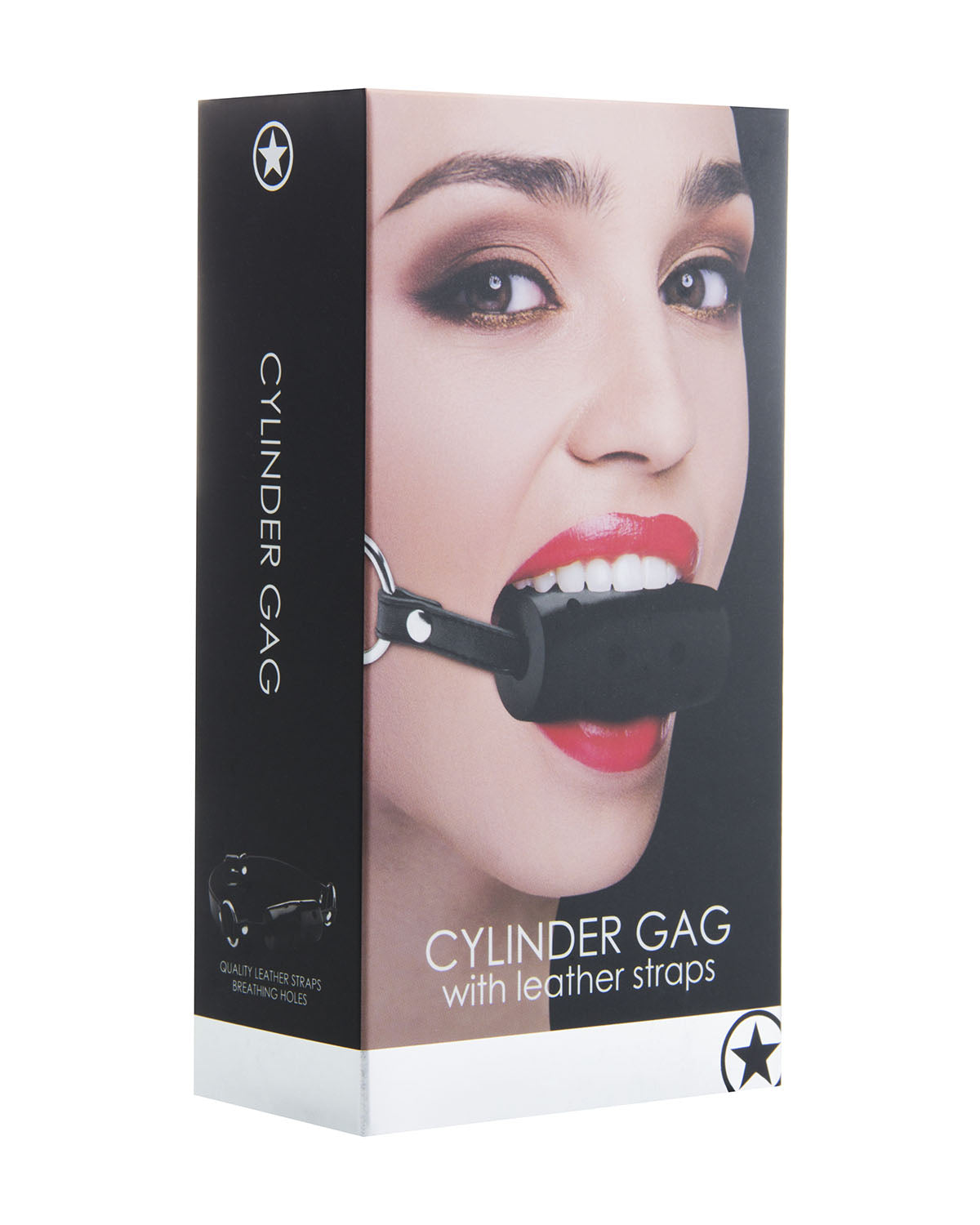 Ouch! Cylinder Gag cylindryczny knebel z otworami czarny