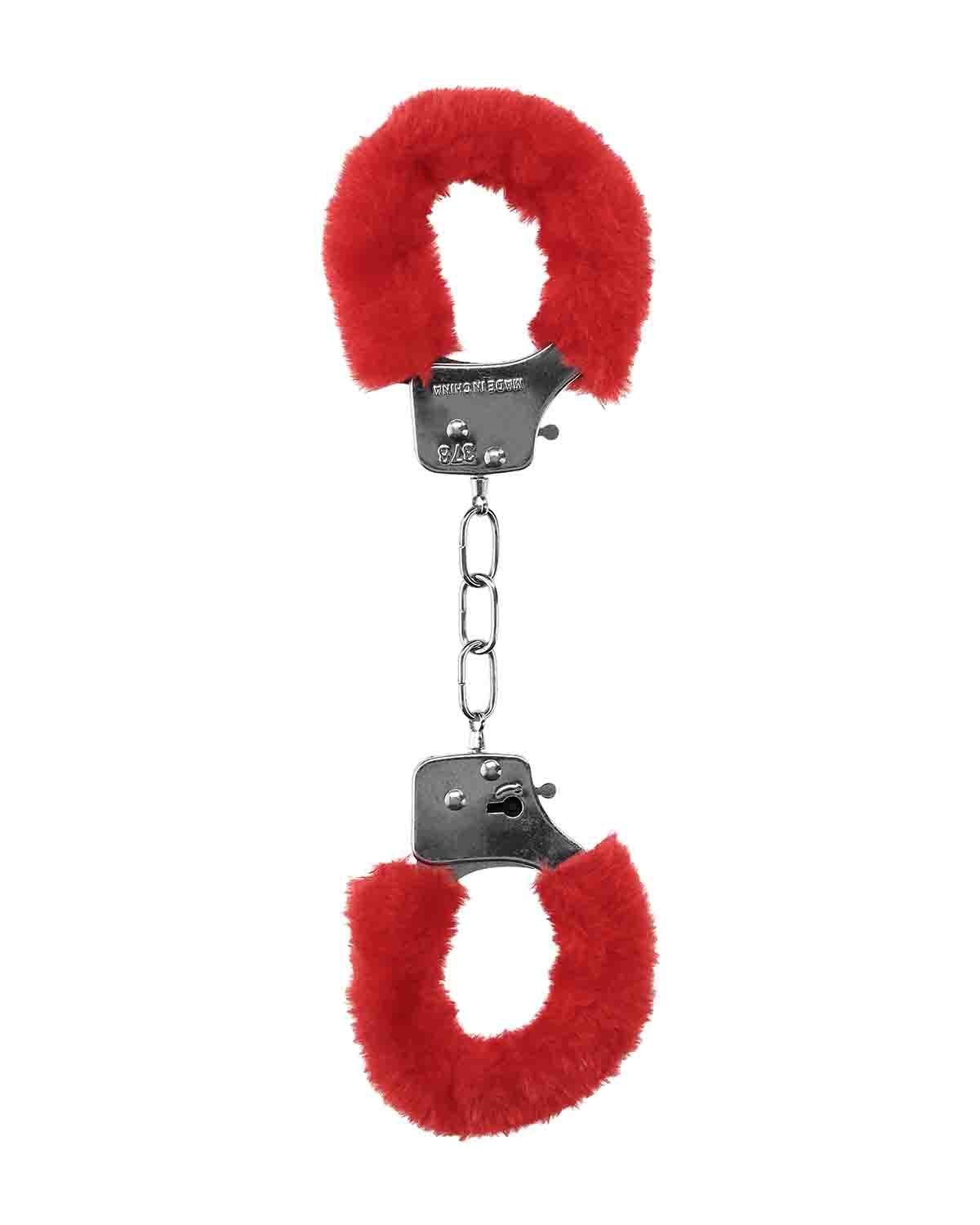 Ouch! Handcuffs Furry kajdanki z futerkiem na ręce czerwone