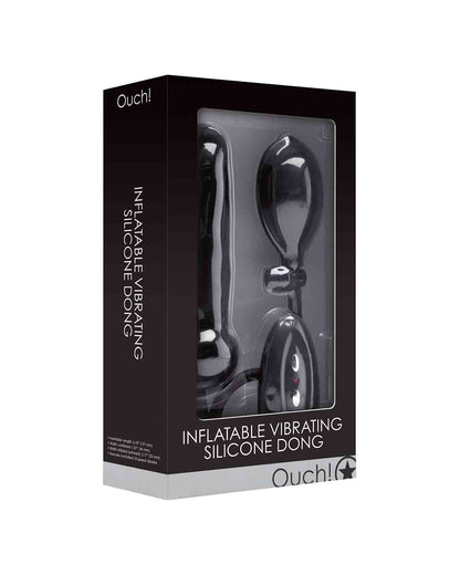 Ouch! Inflatable Silicone Dong pompowane dildo z wibracjami czarne