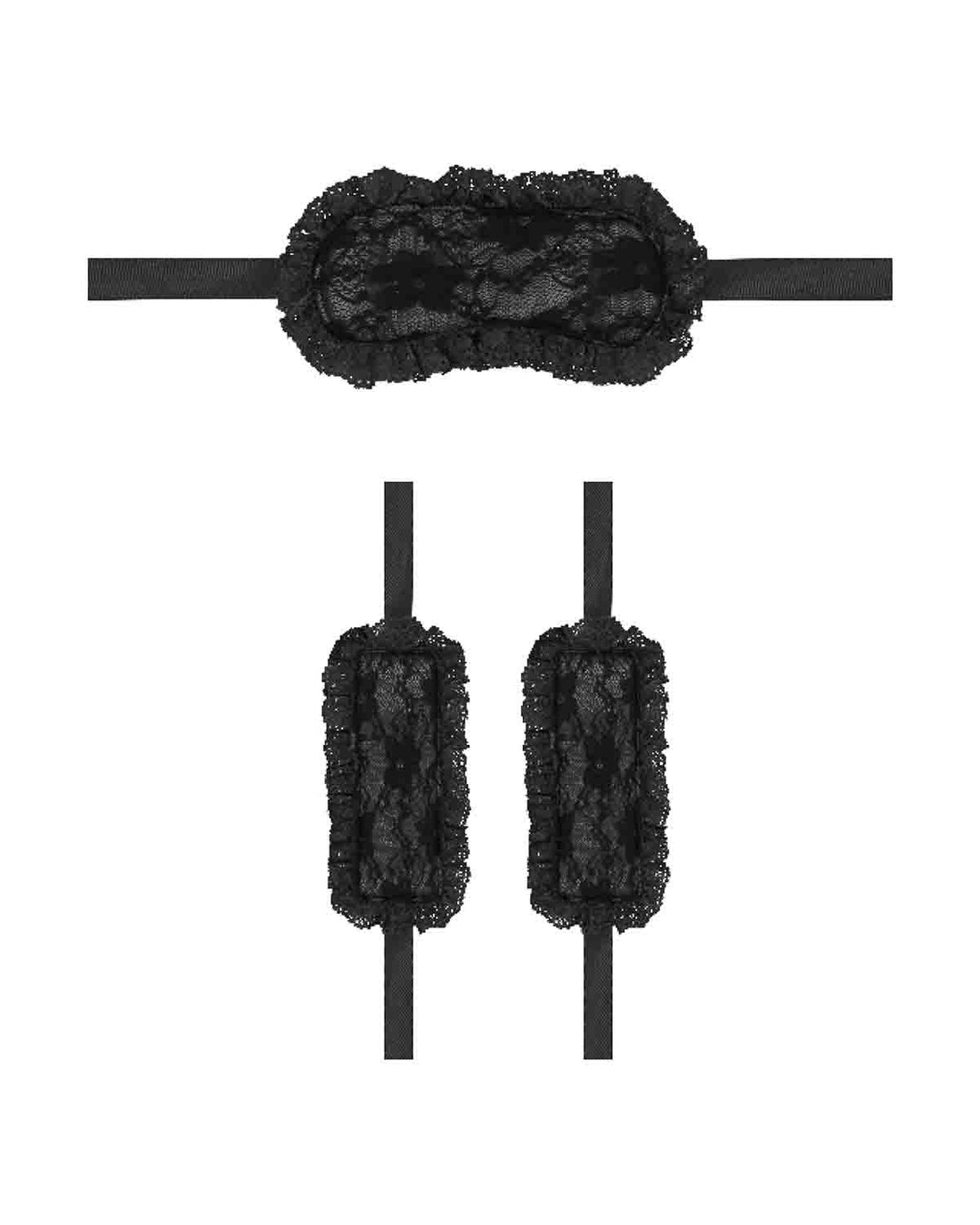 Ouch! Introductory Bondage Kit opaska na oczy i kajdanki czarne