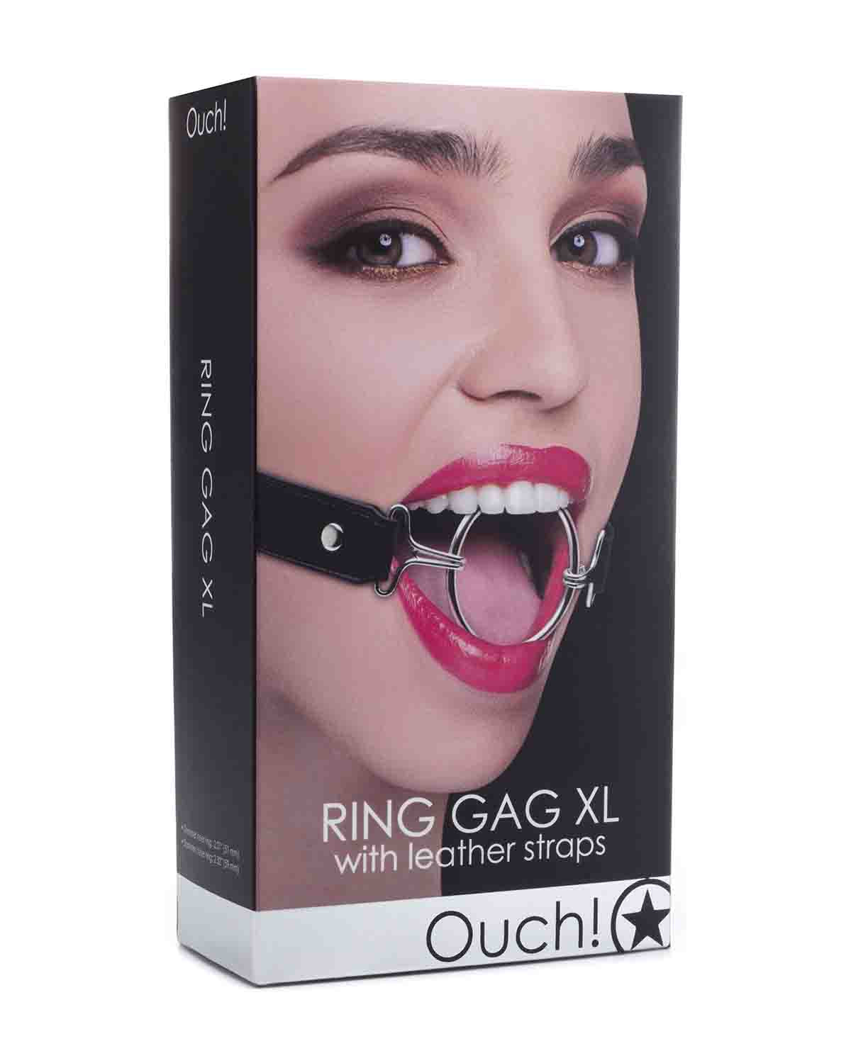 Ouch! Ring Gag XL otwarty knebel w kształcie ringu czarny