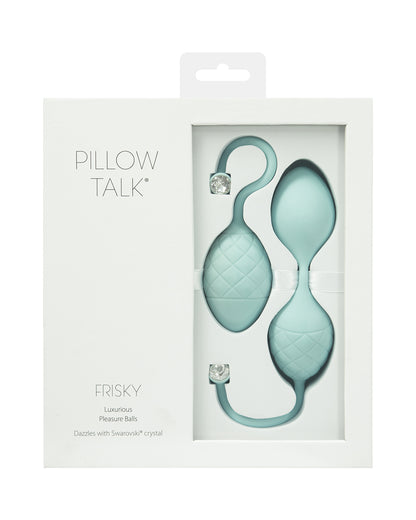 Pillow Talk Frisky progresywne kulki gejszy z kamykiem Swarovskiego miętowe