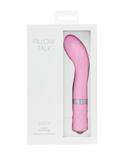 Pillow Talk Sassy wibrator punktu G z kryształkami Swarovskiego różowy