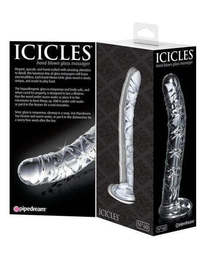 Pipedream Icicles No. 60 szklane dildo transparentne