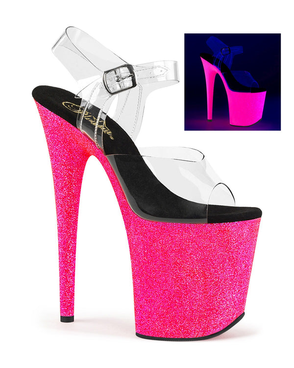 Sandały na platformie Flamingo-808UVG Clr/Neon H. Pink Glitter