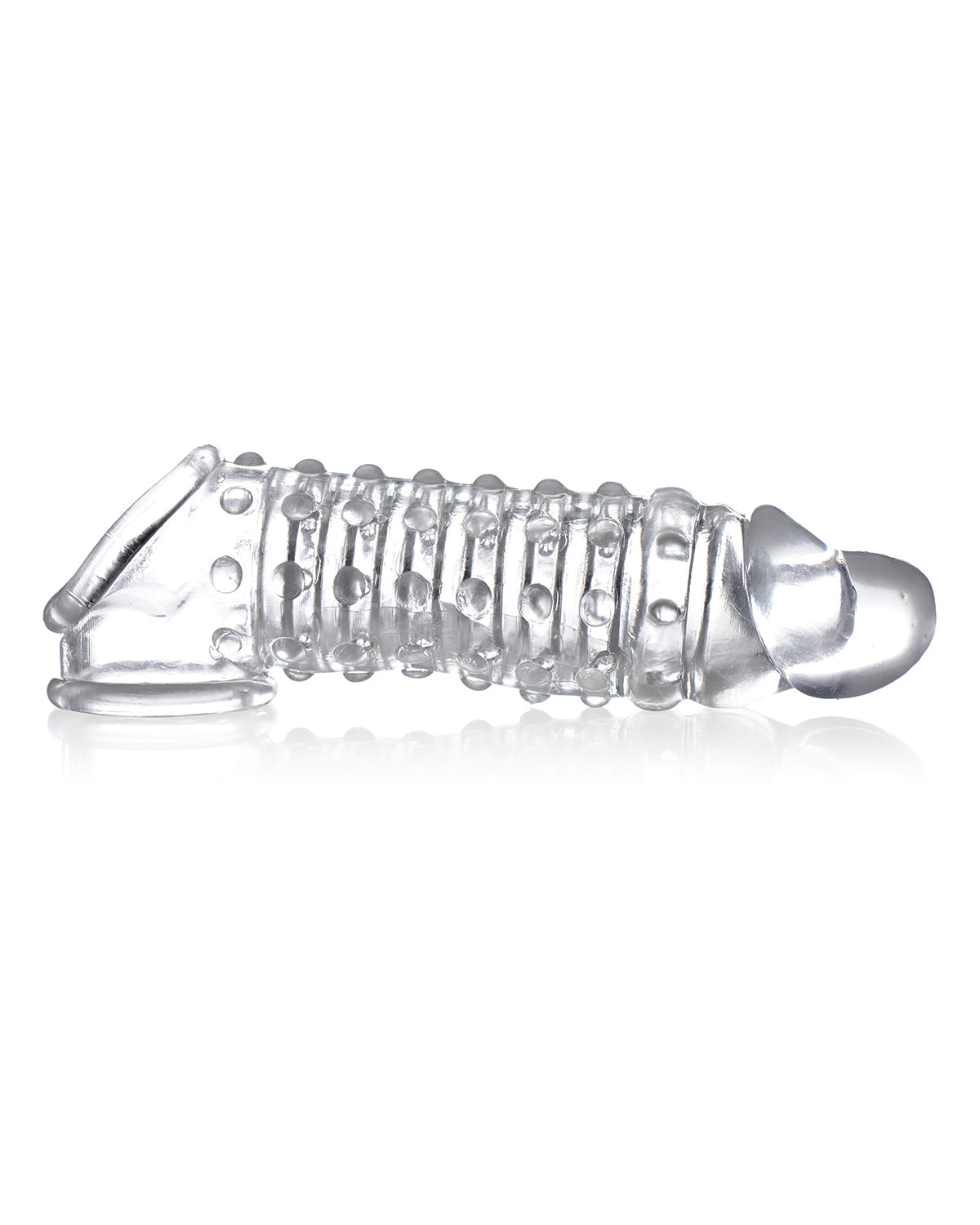 Przedłużka na penisa z obejmą na jądra transparentna XR Brands Penis Enhancer Sleeve