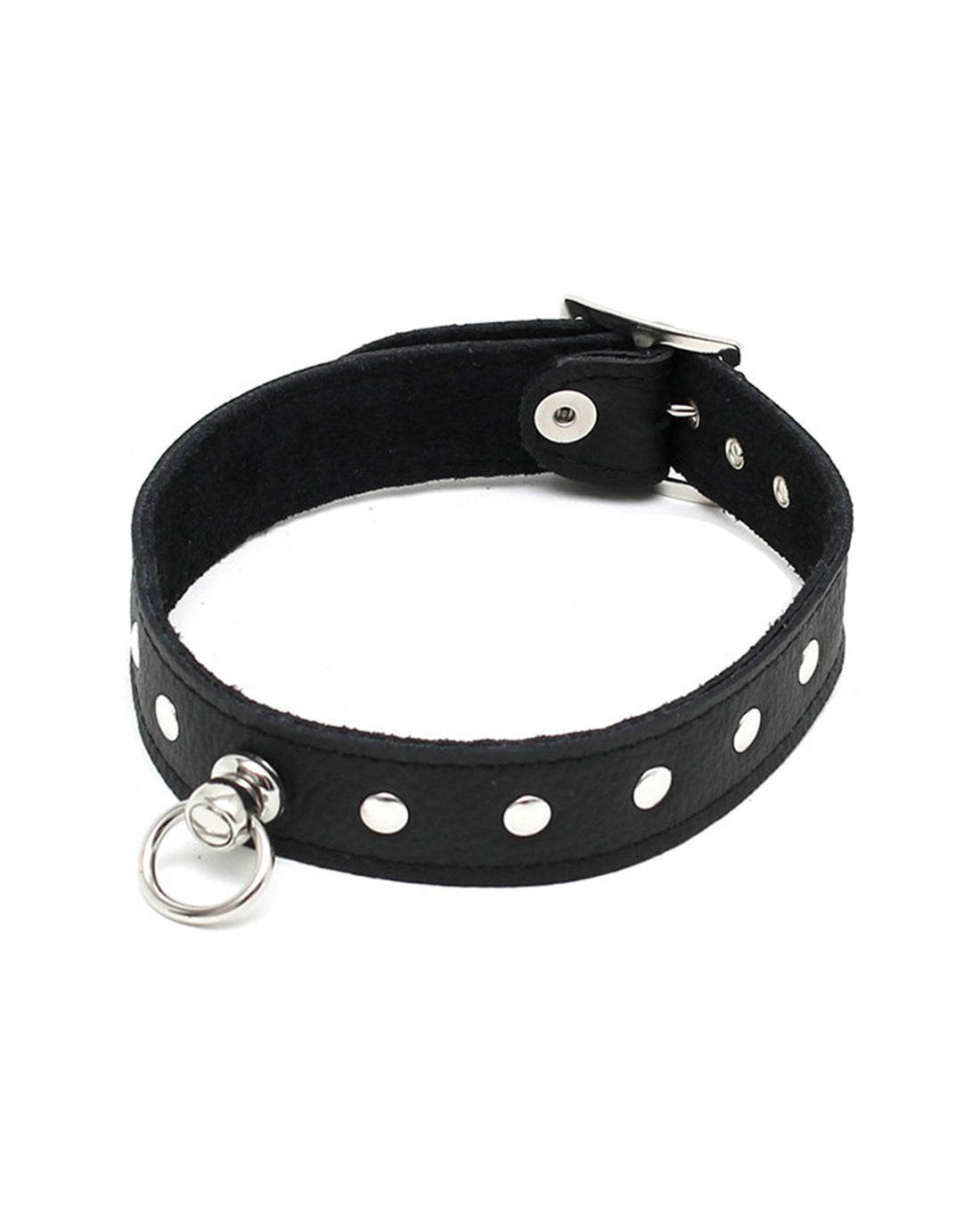 Rimba Collar Decorated with Rivets skórzana obroża erotyczna z nitami czarna