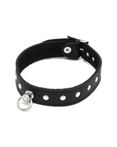 Rimba Collar Decorated with Rivets skórzana obroża erotyczna z nitami czarna