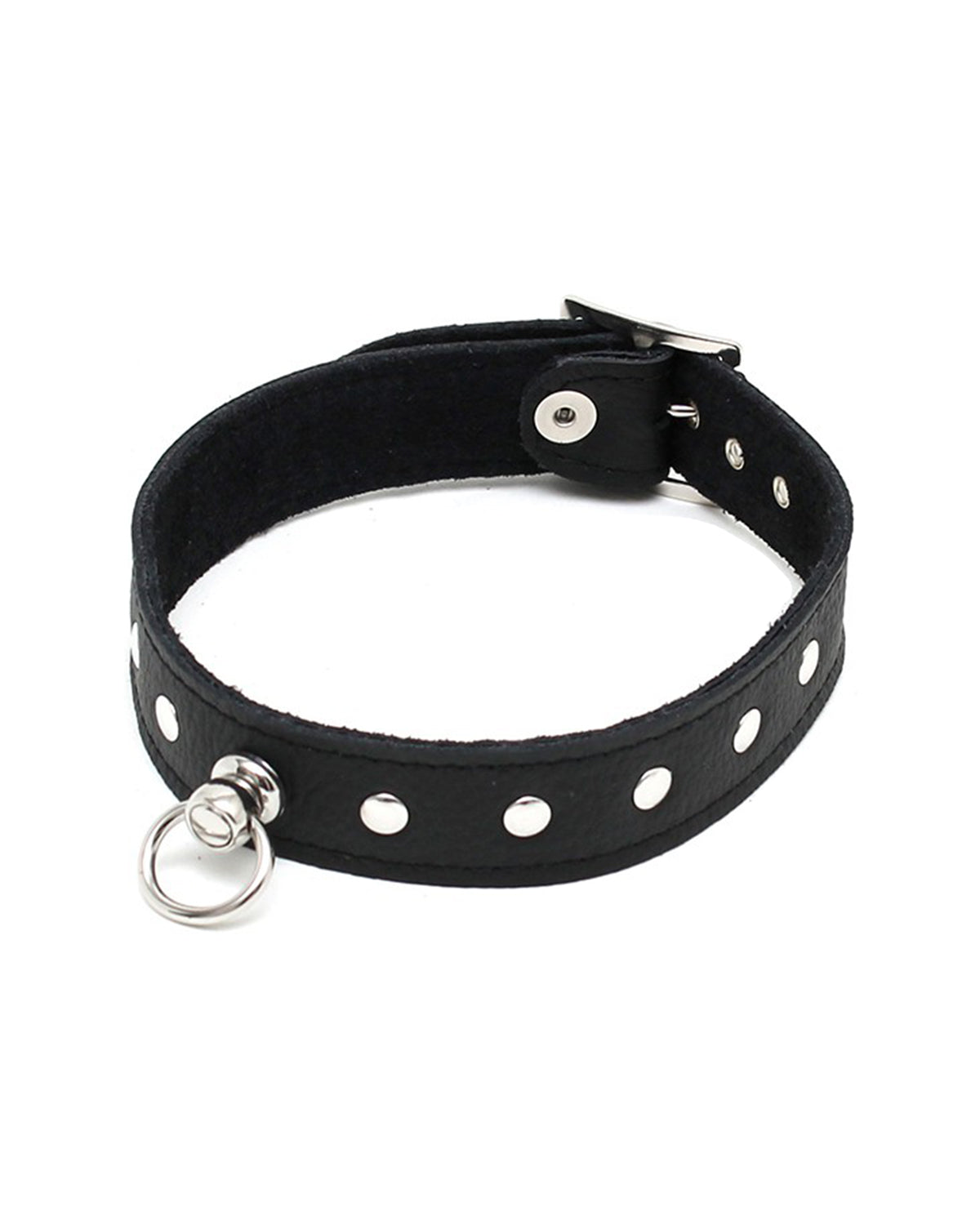 Rimba Collar Decorated with Rivets skórzana obroża erotyczna z nitami czarna