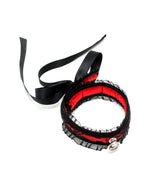 Rimba Satin Look Collar obroża erotyczna czarno-czerwona