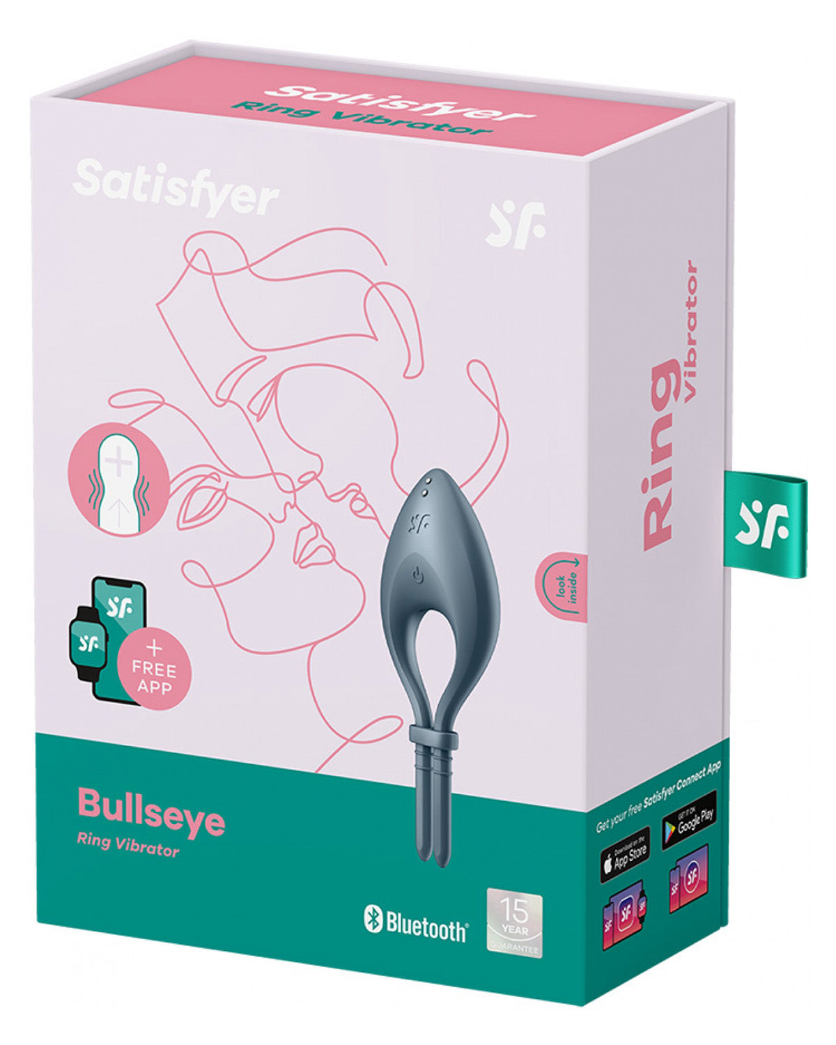 Satisfyer Bullseye wibrujący pierścień erekcyjny sterowany smartfonem granatowy