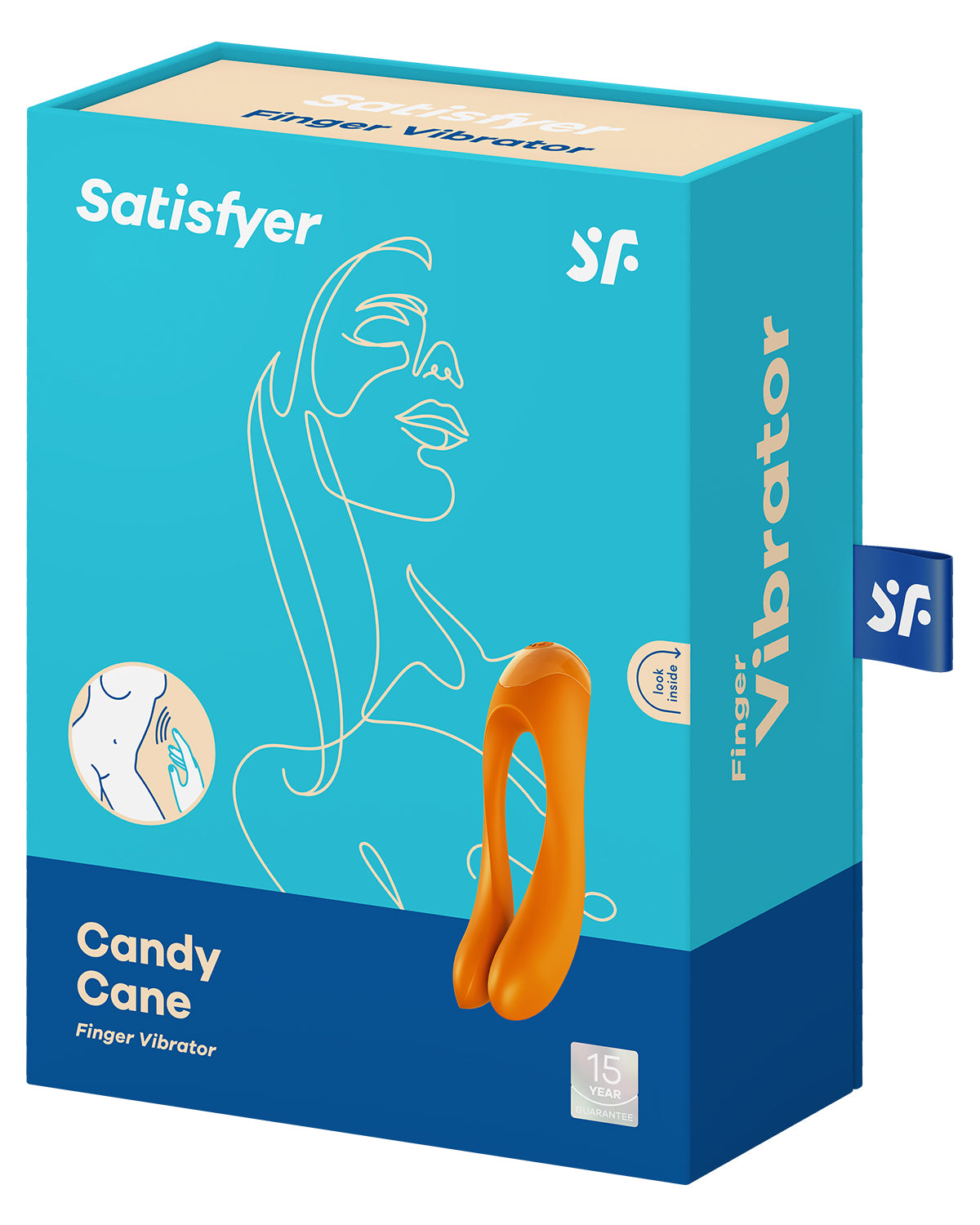 Satisfyer Candy Cane wibrator na palec pomarańczowy