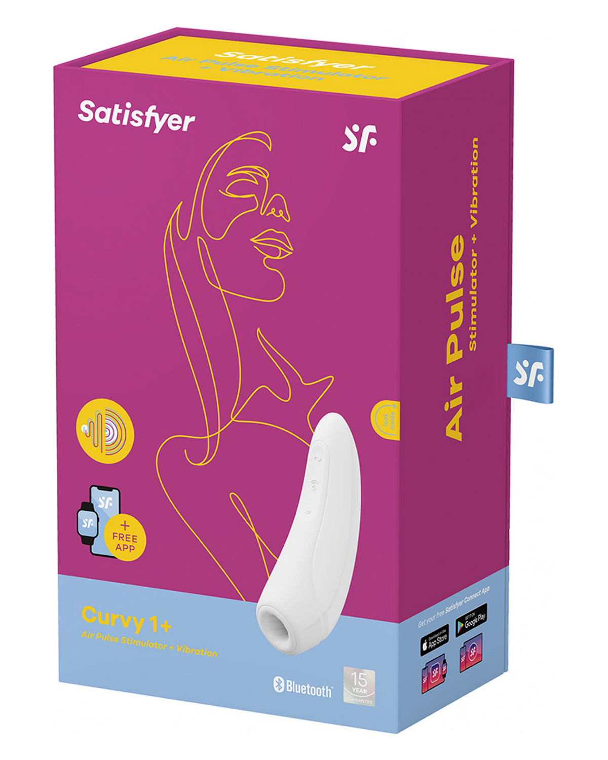 Satisfyer Curvy 1+ Bezdotykowy Stymulator Łechtaczki z Aplikacją na Smartfona - Biały