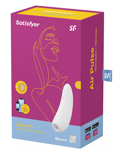 Satisfyer Curvy 1+ Bezdotykowy Stymulator Łechtaczki z Aplikacją na Smartfona - Biały