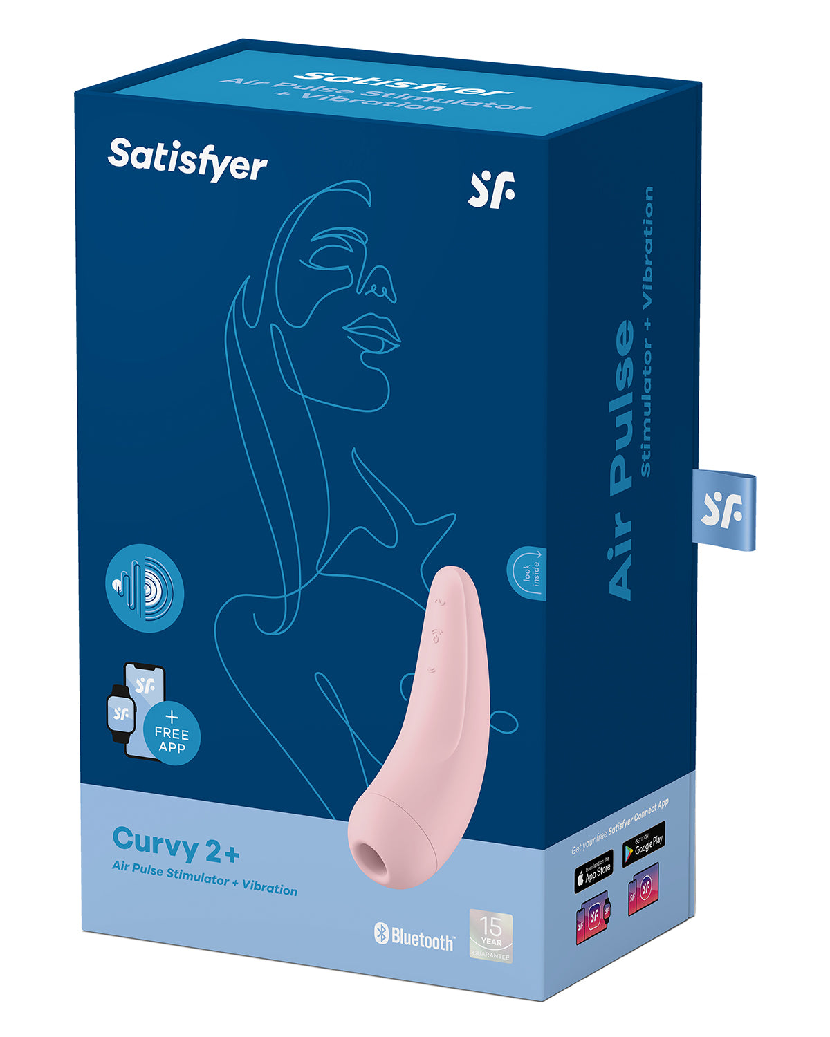 Satisfyer Curvy 2+ Bezdotykowy Stymulator Łechtaczki z Aplikacją na Smartfona - Różowy