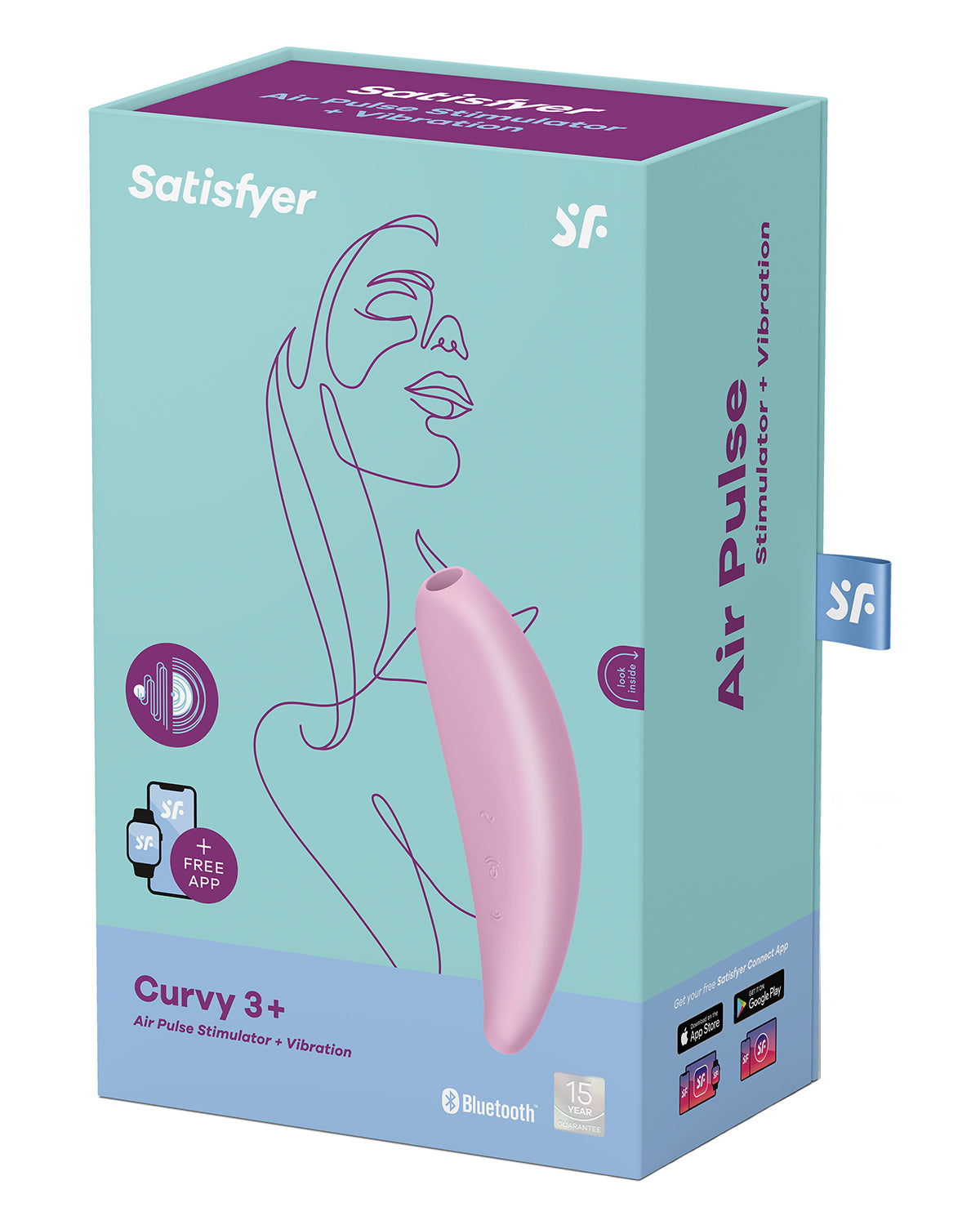 Satisfyer Curvy 3+ Bezdotykowy Stymulator Łechtaczki z Aplikacją na Smartfona - Różowy