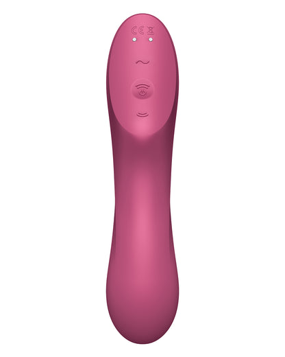 Satisfyer Curvy Trinity 3 bezdotykowy masażer łechtaczki i wibrator punktu G bordowy