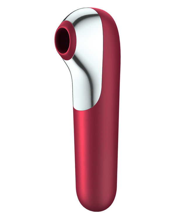 Satisfyer Dual Love wibrator i bezdotykowy stymulator łechtaczki w jednym z aplikacją na smartfona czerwony