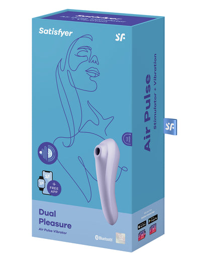 Satisfyer Dual Pleasure wibrator i stymulator w jednym z aplikacją na smartfona fiołkowy