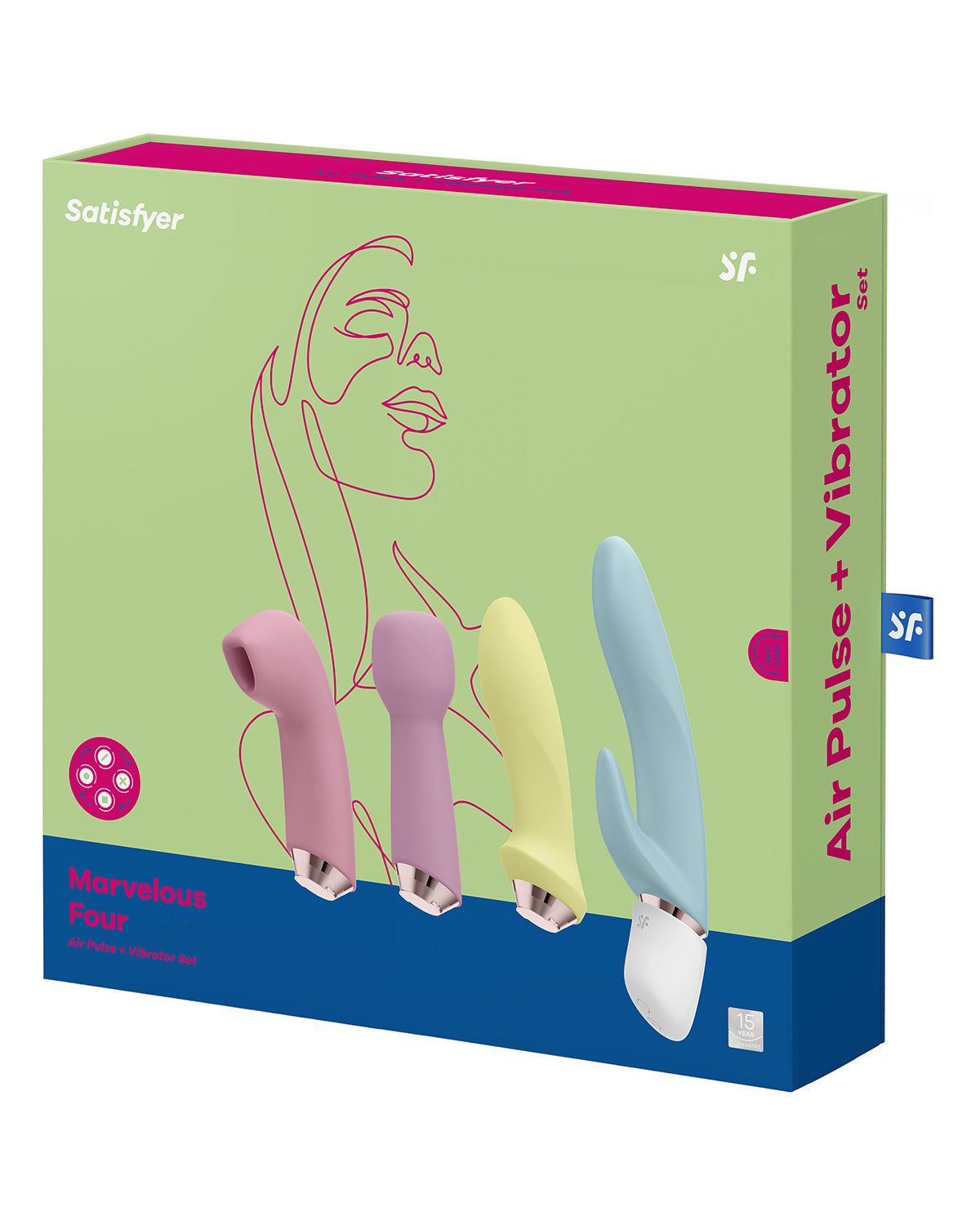 Satisfyer Marvelous Four zestaw 4 gadżetów stymulacja falami powietrza + wibracje