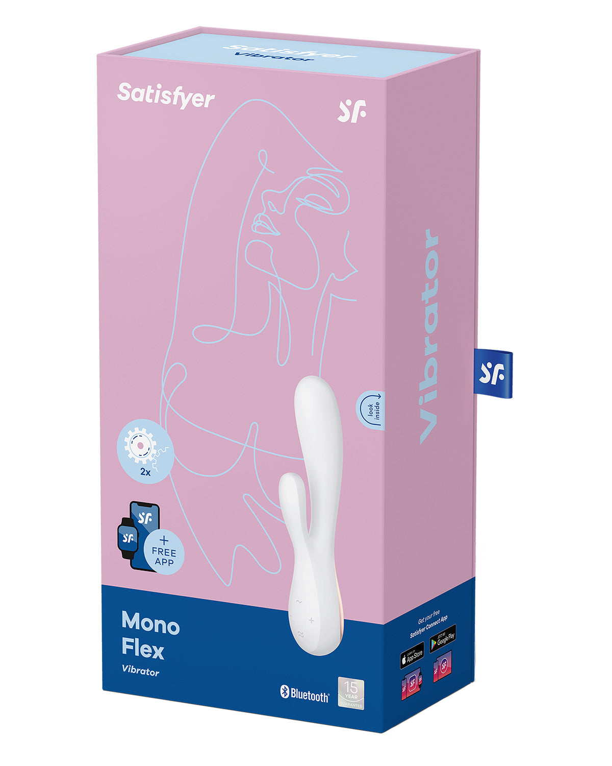 Satisfyer Mono Flex wibrator króliczek z aplikacją na smartfona biały