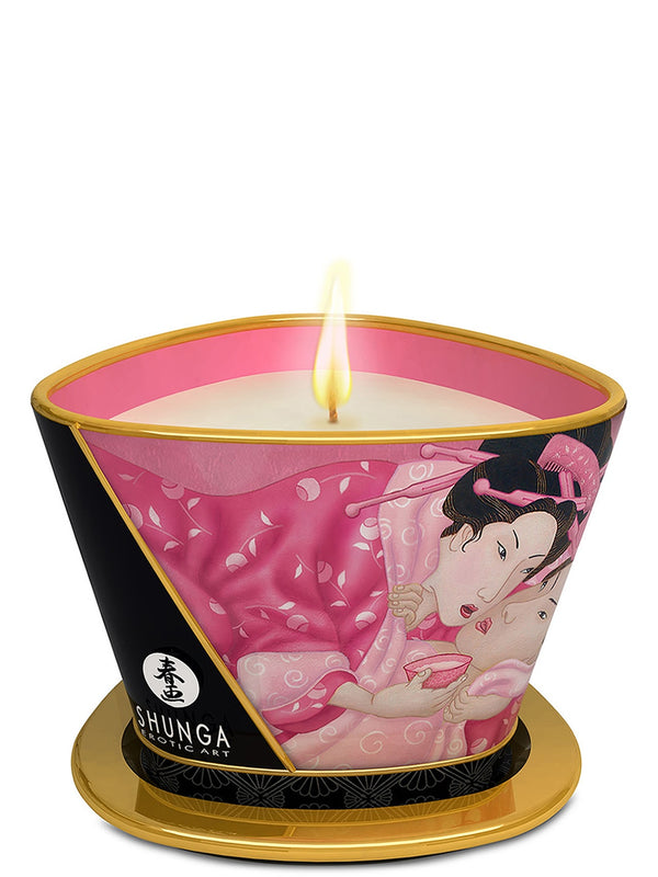 Shunga świeca do masażu płatki róż 170 ml