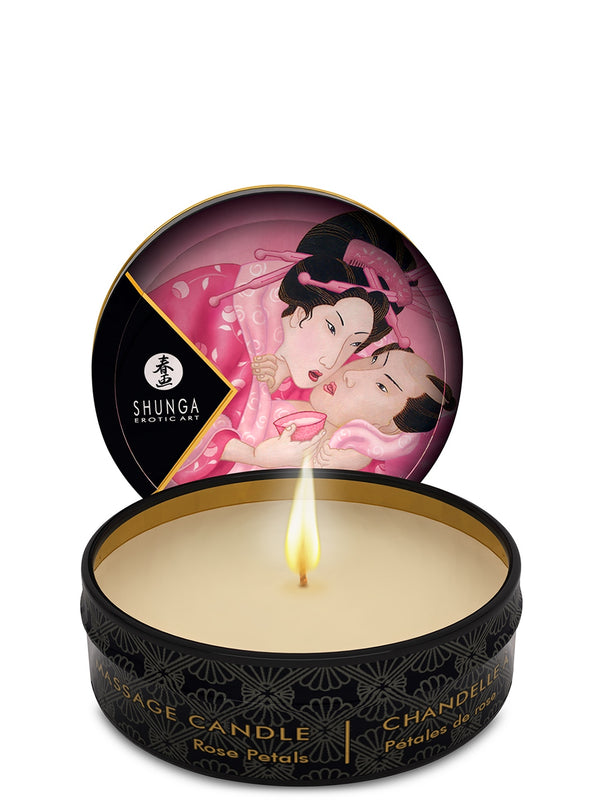 Shunga świeca do masażu płatki róż 30 ml