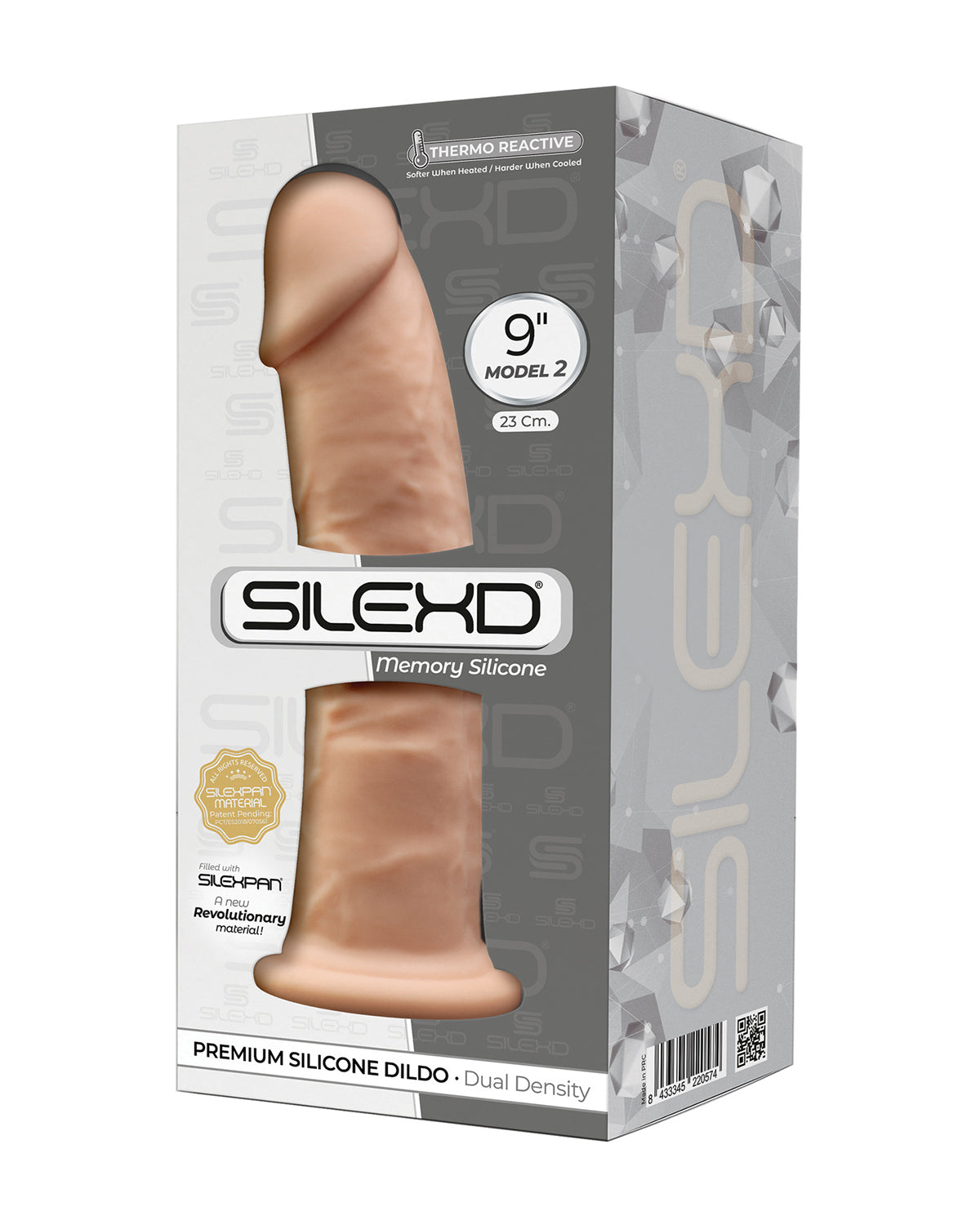 SILEXD Premium Silicone Dildo Model 2 dildo z przyssawką 23 cm beżowe