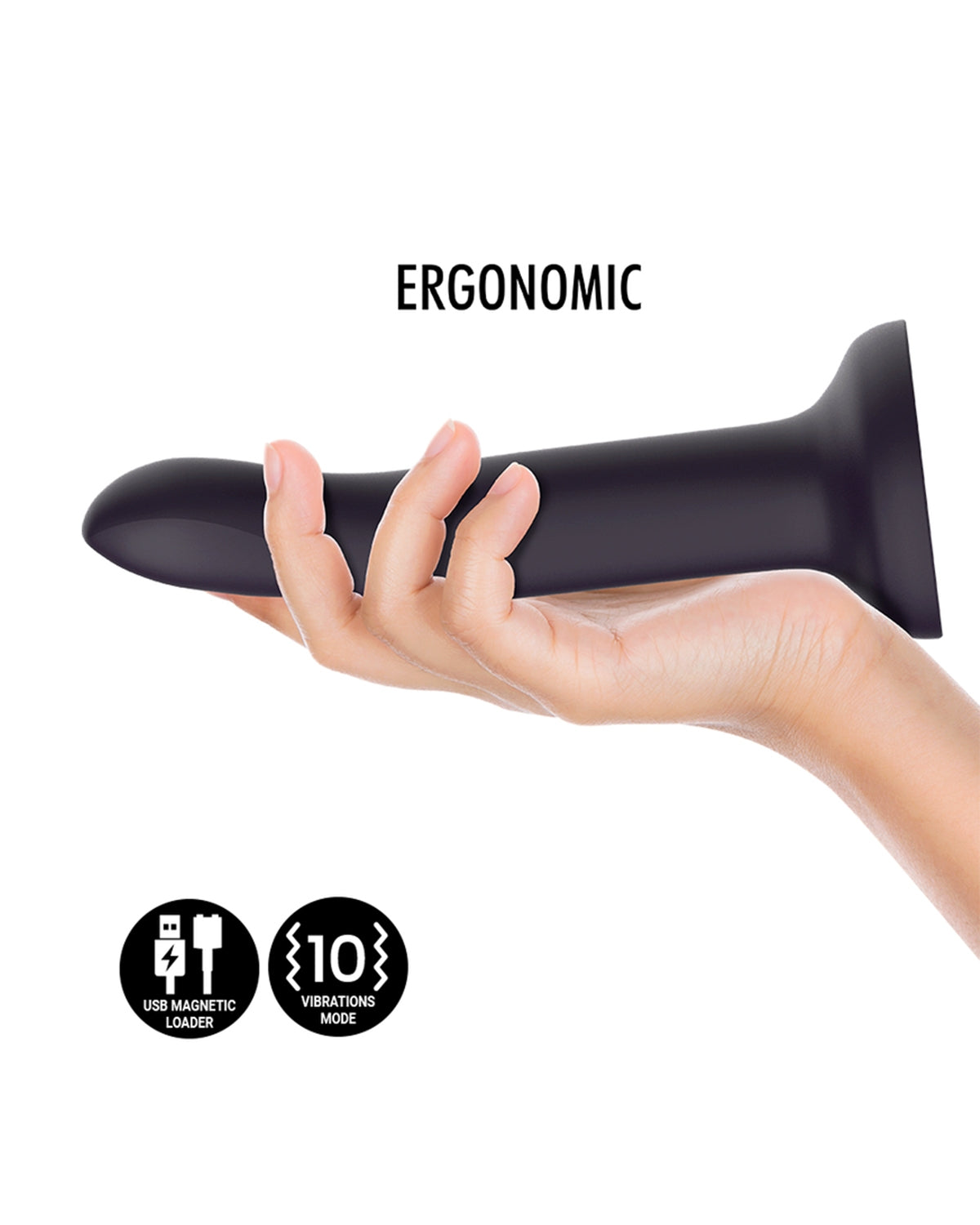 Silikonowe dildo z wibracjami i przyssawką rozmiar 20 cm x 3.5 cm Duman Mystic