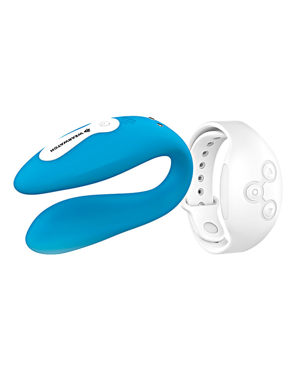 Wearwatch Dual Pleasure wibrator dla par zdalnie sterowany dołączonym zegarkiem, niebieski