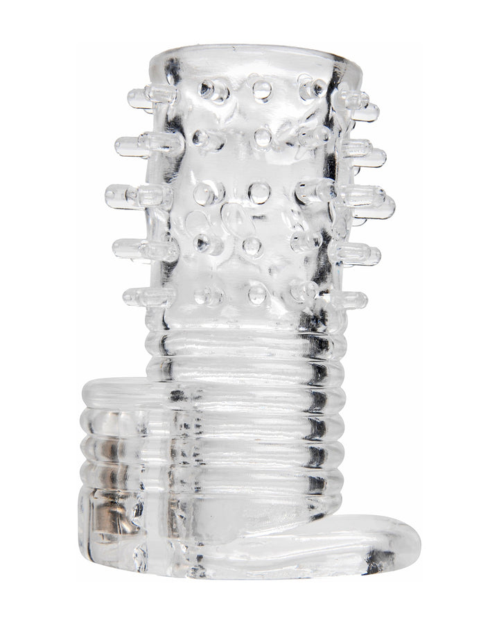 Wibrująca nakładka na penisa transparentna XR Brands Vibrating Textured Erection Sleeve