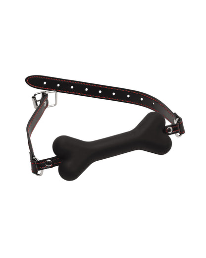 XR Brands Hound Adjustable Dog Bone Gag knebel w kształcie kości czarny