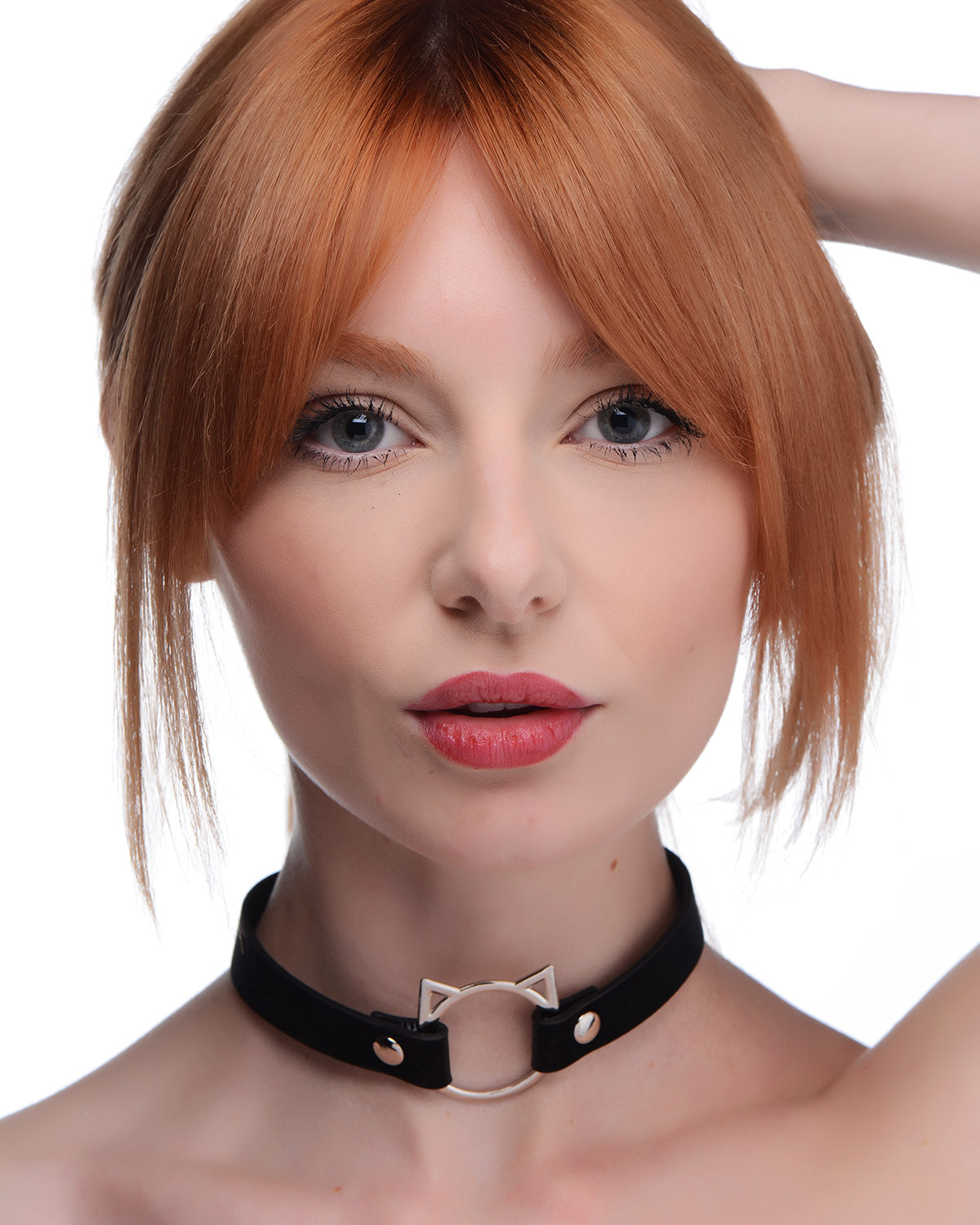 XR Brands Kinky Kitty choker z motywem kota czarny