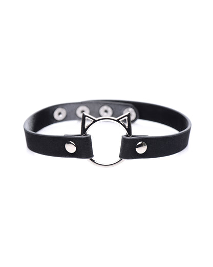 XR Brands Kinky Kitty choker z motywem kota czarny