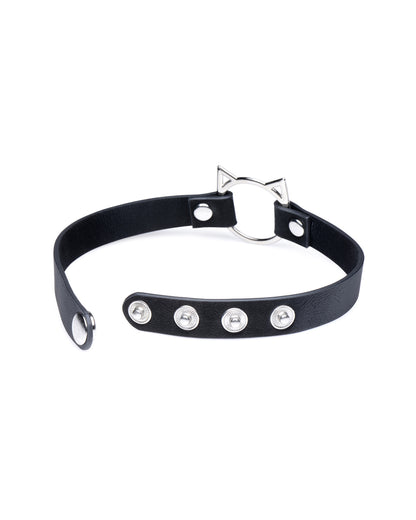XR Brands Kinky Kitty choker z motywem kota czarny