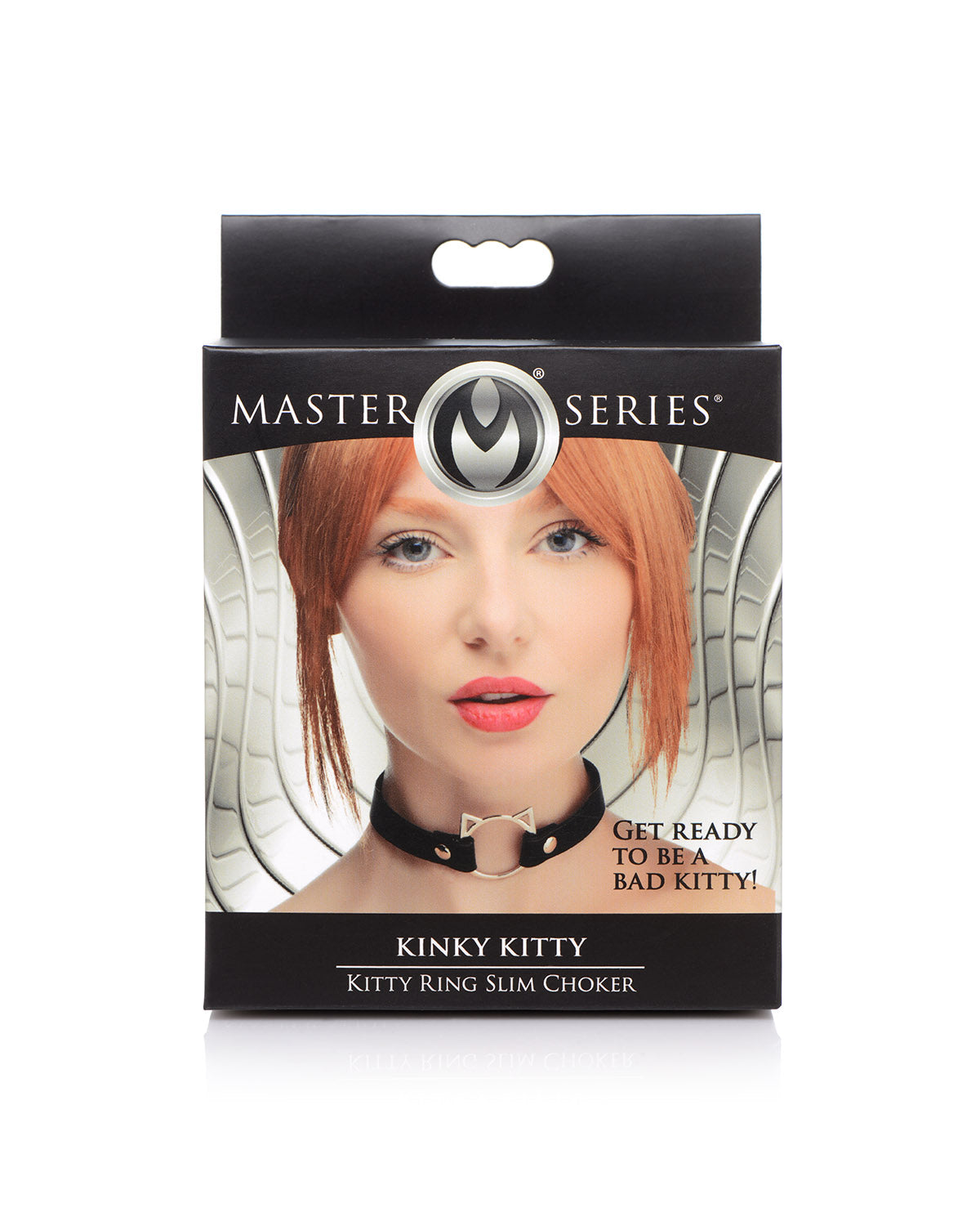 XR Brands Kinky Kitty choker z motywem kota czarny